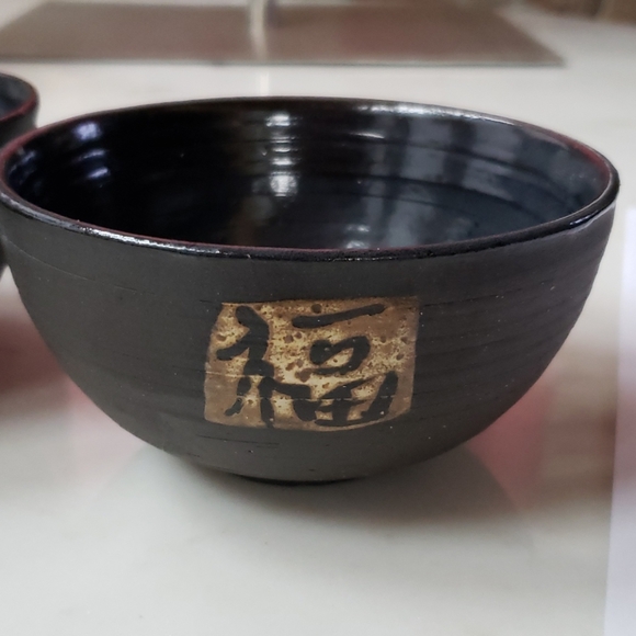 Akiko's Pottery black clay rice bowls - Picture 9 of 10